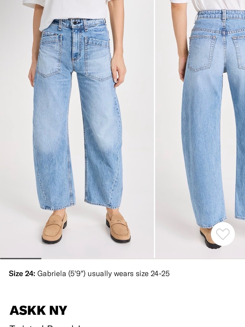 ASKK NY Light Wash Wide Leg Jeans